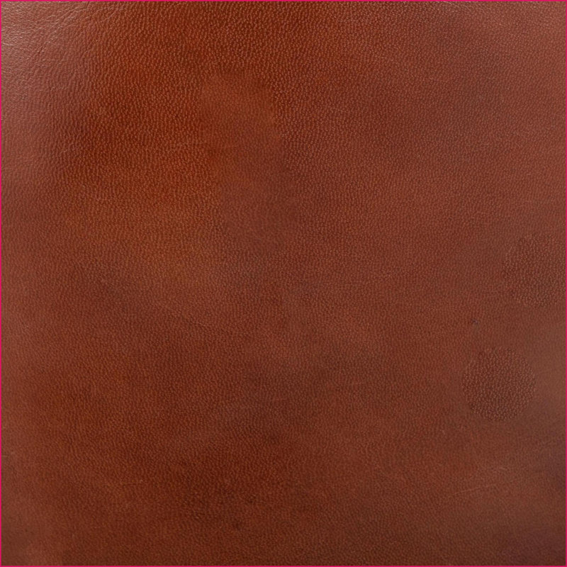 Repose-pieds, pouf rond industriel pour sièges supplémentaires Repose-pieds | Cuir noyer brun par LumiSource