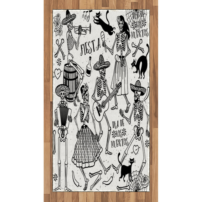 Halloween High Density Long Fiber Poly Threads Decorative Area Rug Carpet, Rectangle 2'7" x 5'