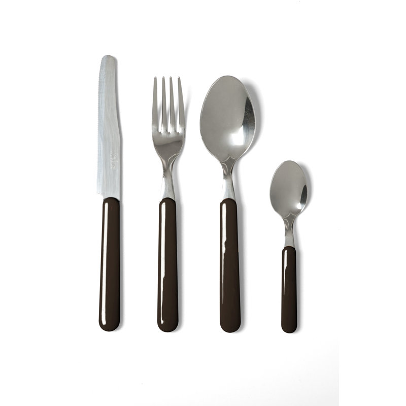 Passione Colore Fashion 24-Piece Cutlery Set, Black