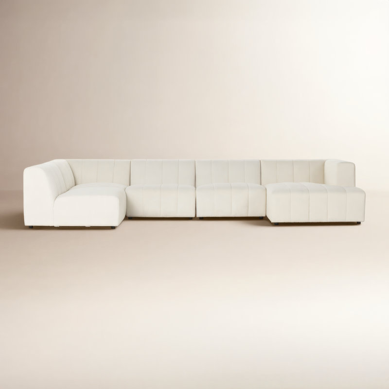 Bowry 157" Wide Modular Sectional, Right Hand Facing, Fayette Cloud Polyester