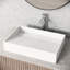 Lavabo de salle de bain rectangulaire fait à la main blanc mat L 23 po x l 15 po x H 5 po Starr