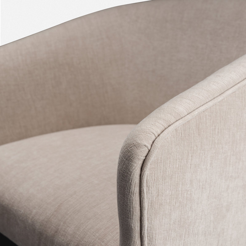 Upholstered Wooden Frame Bar Stool, Beige