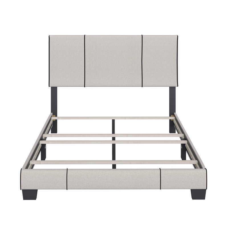 Boyd Sleep Lucena Upholstered Linen Platform Bed, Twin, White