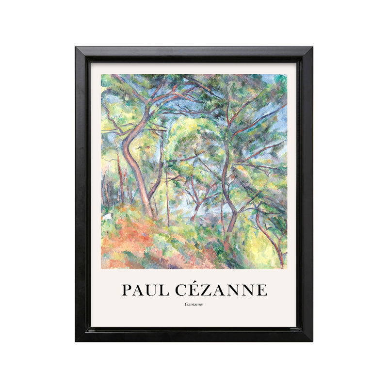 Paul Cezanne - Sous-Bois, Black Framed, Canvas, 11"H x 14"W