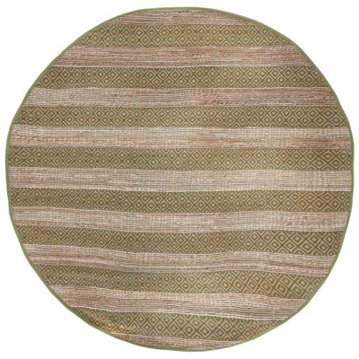 Sottile Geometric Flatweave Green/Natural Area Rug