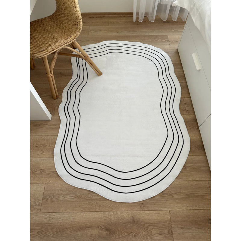 Tapis fantaisie Dinene avec envers antidérapant, Nouveauté 4 pi x 5 pi 9 po