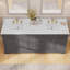 Meuble-lavabo double 72 po avec lavabo en marbre et portes à volets en céramique-692373305