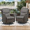 Chaise berçante rotative en osier d'extérieur Koba (ensemble de 2)