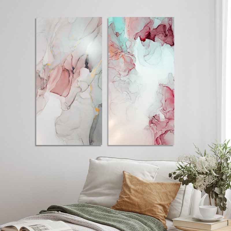 Marble Art Ripples - ensemble de 2 impressions sur toile, Toile tendue, H 20 po x l 24 po x P 1 po