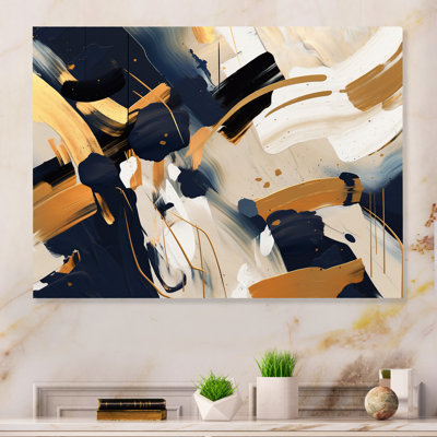 " Abstract Gold And Black Fight "