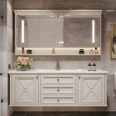 American medieval style bathroom cabinet