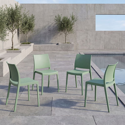 Ensemble de 4 chaises d'appoint Aspen Ridge, chaises d'appoint modernes en polypropylène, salon et salle à manger contemporains