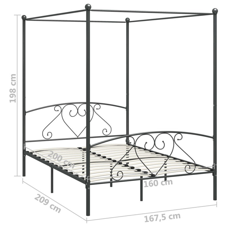 Issac Metal Bed, European Kingsize (160 x 200cm), White