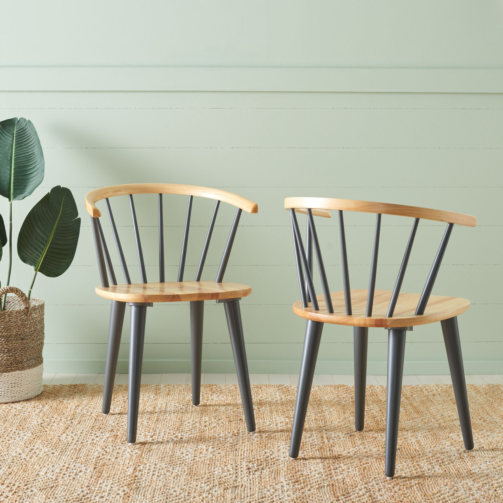 Sheffield Side Chair, Natural/Dark Gray