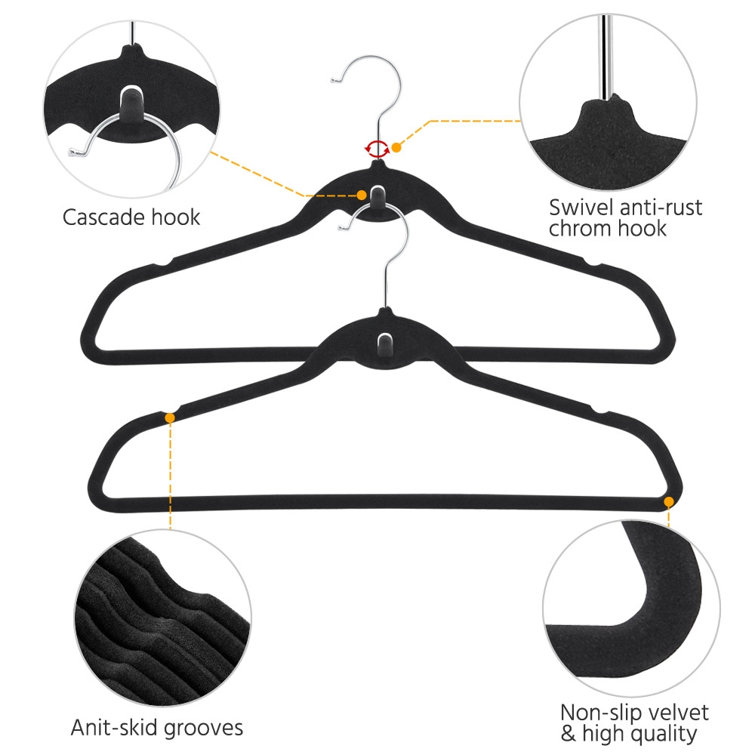 Lopp Plastic Non-Slip Standard Hanger for Suit/Coat (Set of 100) Rebrilliant