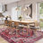 Traditional Machine Washable Area Rug with Non-Slip Backing,Red -329370483