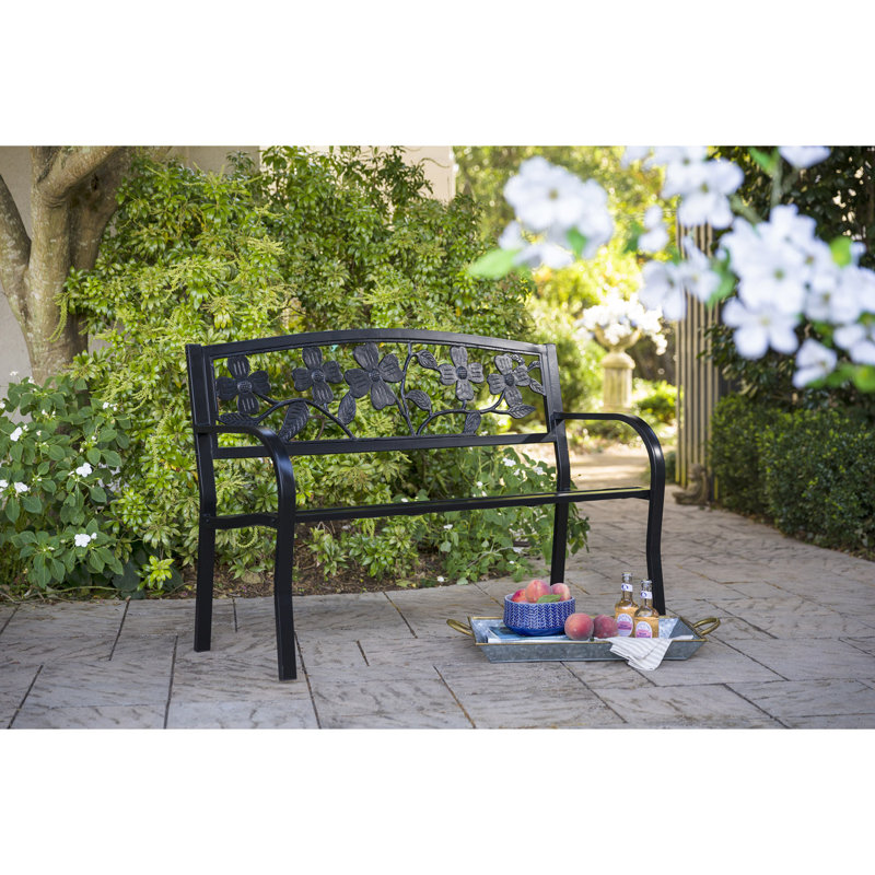 Banc de jardin en métal Dogwood, noir