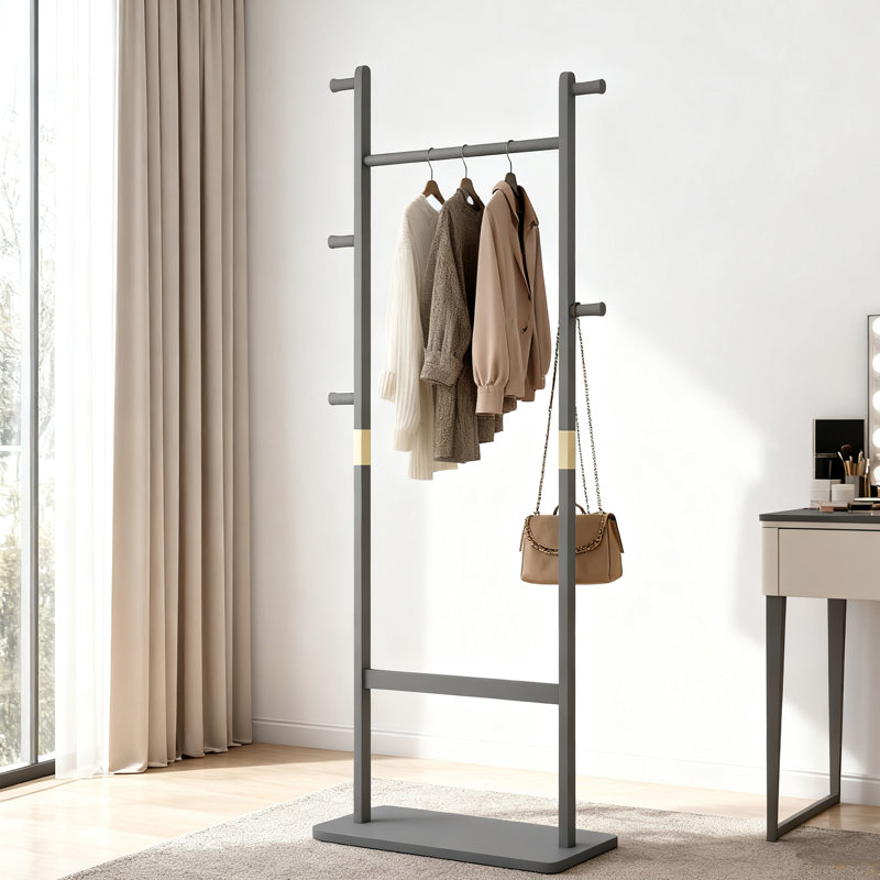 Organisateur de vêtements en bois massif l 19,6 po, Gris