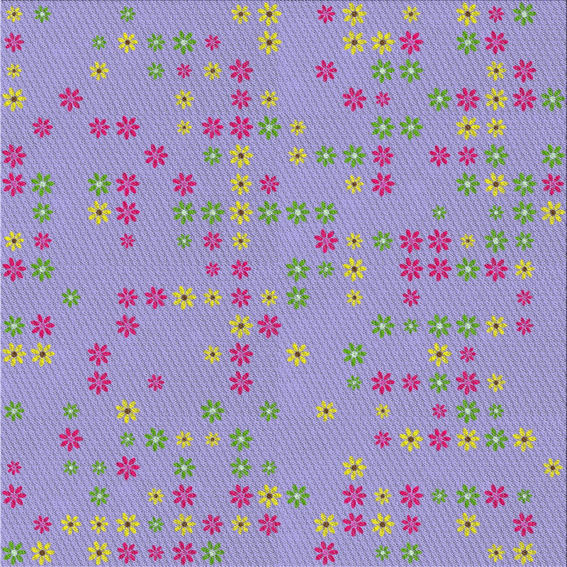 Tapis mauve à motif floral Ayaana, Carré 6 pi