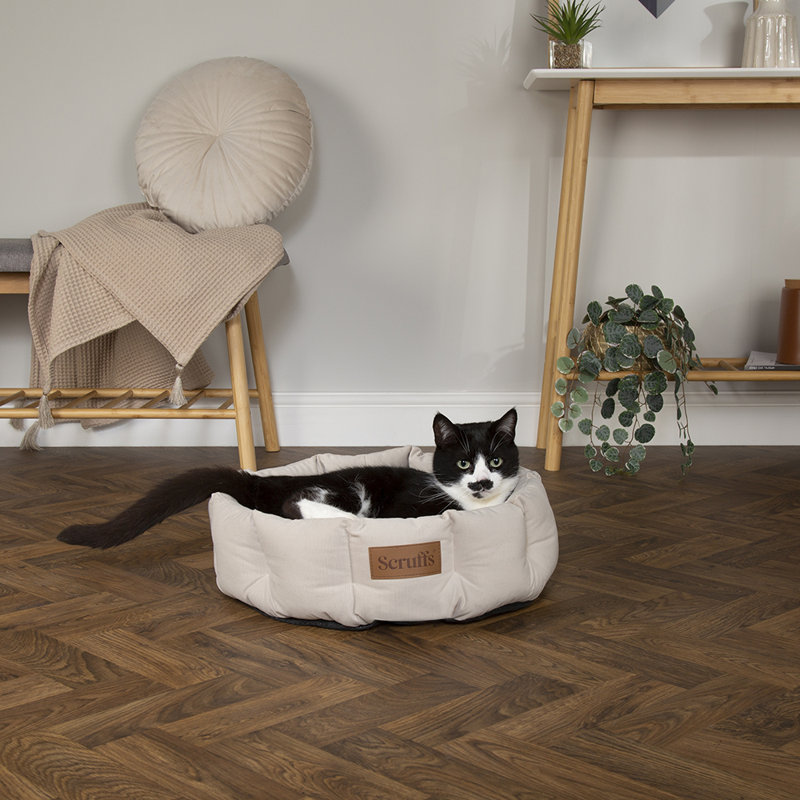 Bolster Pet Bed, Oatmeal Beige