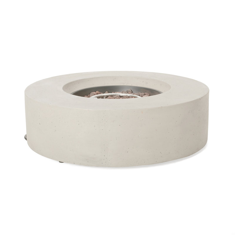 31" Round Mgo Fire Pit- 40 000 Btu, Light Gray