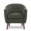 Fauteuil d'appoint à accoudoir simple, style Mid-Century, tissu gris froid revêtu de pieds en bois massif au fini espresso