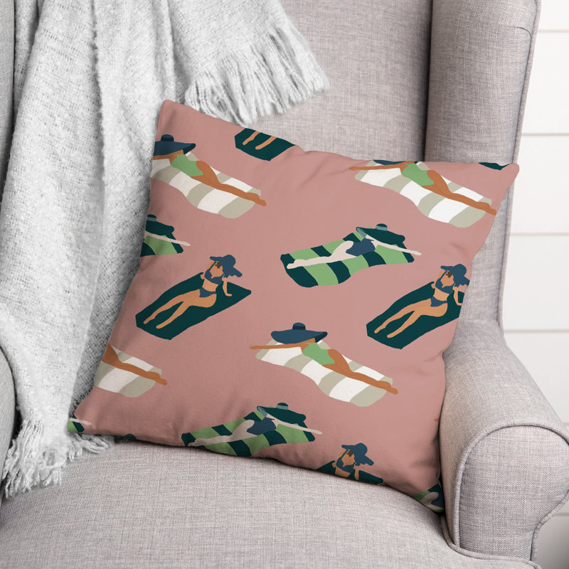 Abstract Reversible Throw Pillow, Pink/Blue