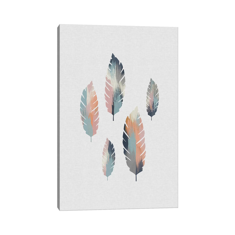 Pastel Leaves by Orara Studio - Wrapped Canvas Gallery-Wrapped Canvas Giclée, 20.32 cm H x 30.48 cm W