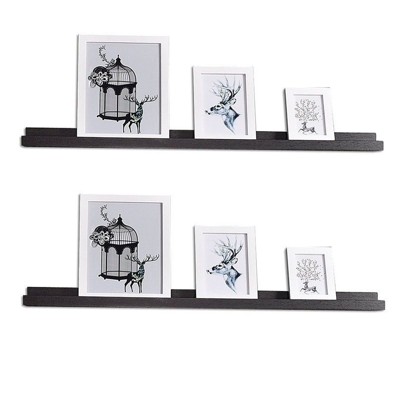 2 Piece U-Shaped Floating Shelf, Espresso