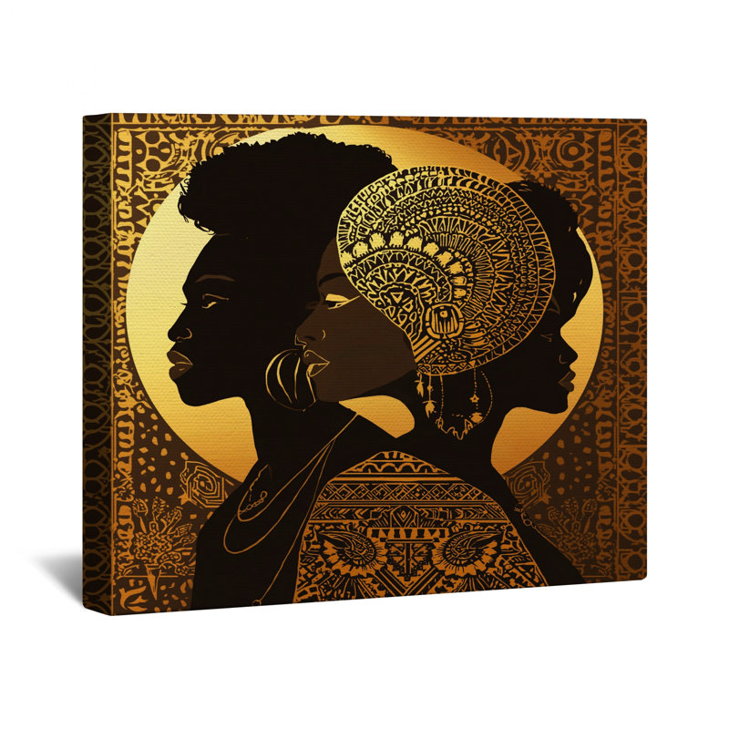 Toile tendue or pour femme, 16 x 16 pouces