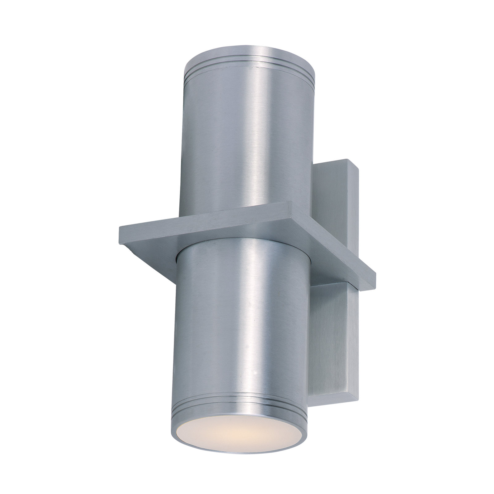 Kalon 2 Light Outdoor Wall Light, Brushed Aluminum, 15W LED