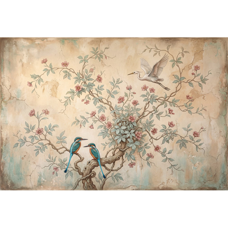 Décoration murale amovible oiseau, 140 po x 108 po, Peler et coller