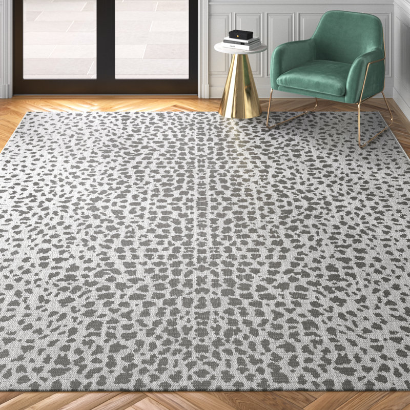 Basinger Animal Print Gray Indoor/Outdoor Area Rug, Rectangle 8' x 10'