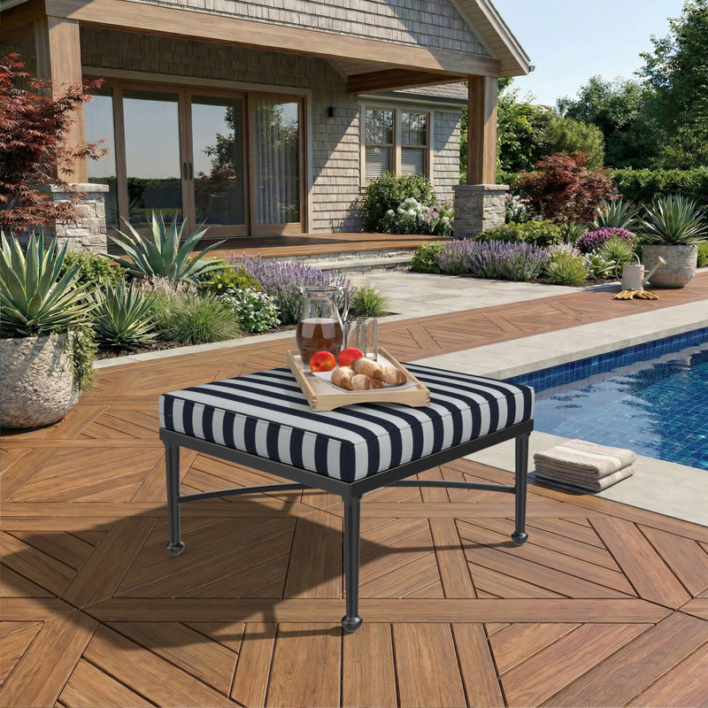 Sunbrella® Outdoor Ottoman Seat Cushion, 26" W x 24" D, Expressive Mist