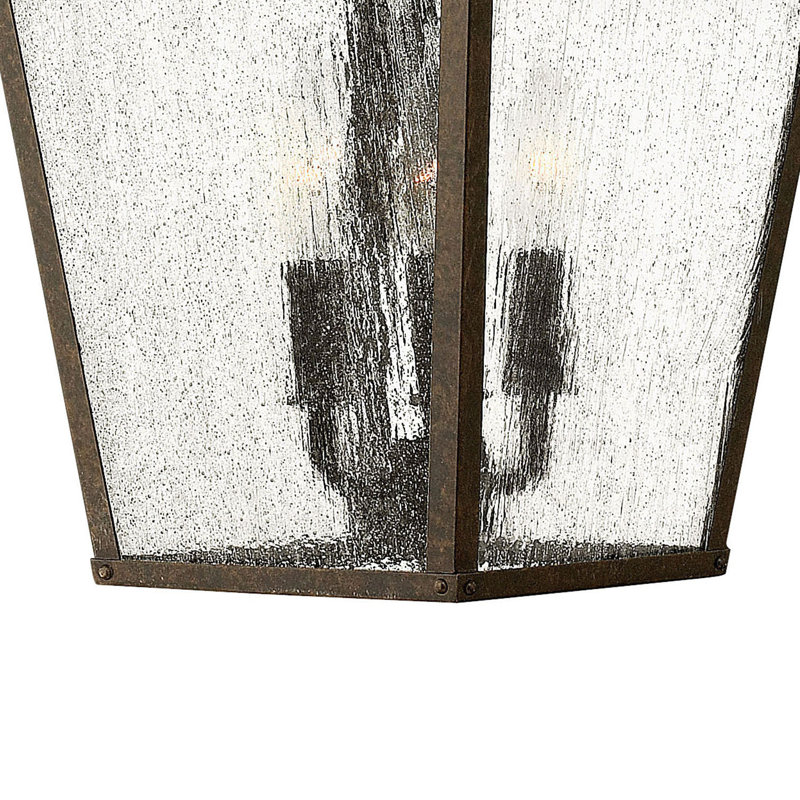 Trellis 3 - Bulb 23.3" H Mains only Outdoor Hanging Lantern, Incandescent, Aged Zinc, Clear Seedy
