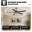 Lustre 65 pouces de style ventilateur Tiffany avec télécommande 6 vitesses réversible 5 pales double brun noir rétro