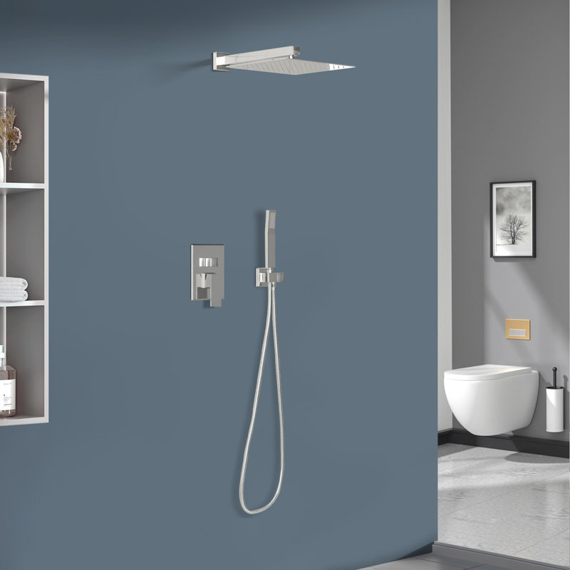 Topcraft 10-Inch Wall Mounted Square Shower System With Rough-In Valve