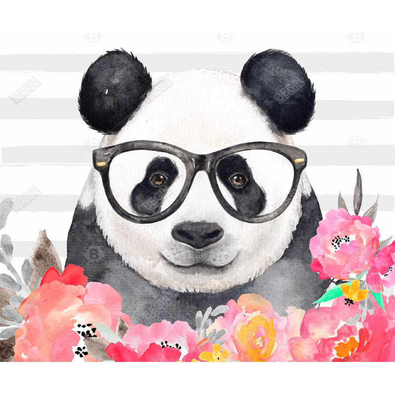 Panda avec lunettes - Toile pour enfants