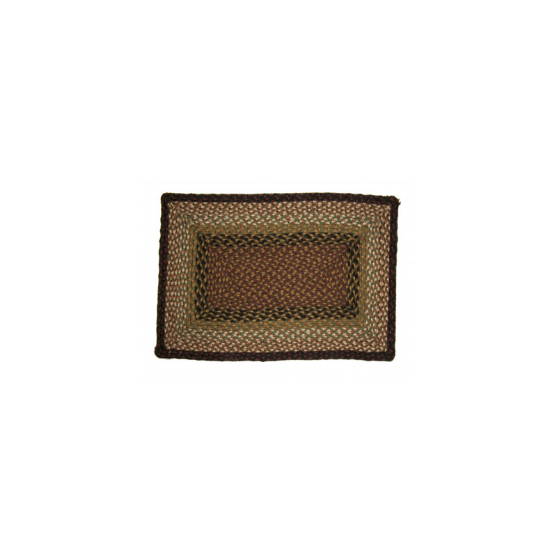 Tapis noir en coton tressé Champlain, Rectangle 4 pi x 6 pi