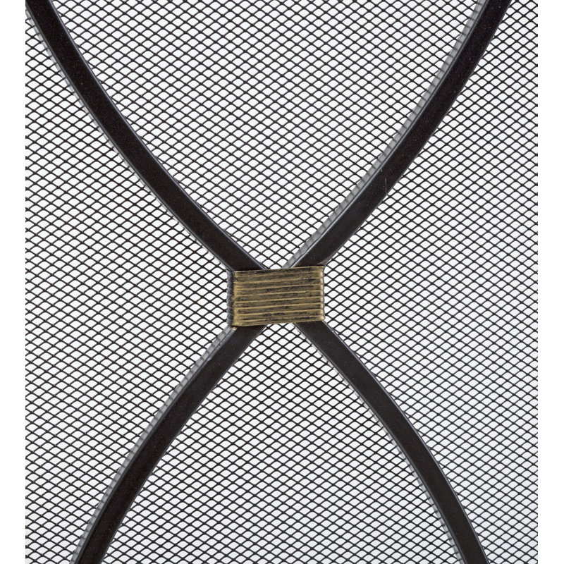 Large Metal Winchester Fireplace Mesh Screen with Doors, 33" H x 44.13" W x 9.5" D