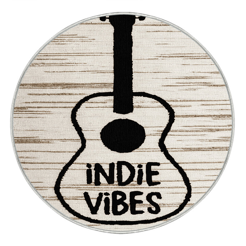  Tapis lavable Indie Music Vibes, Rond 3 pi