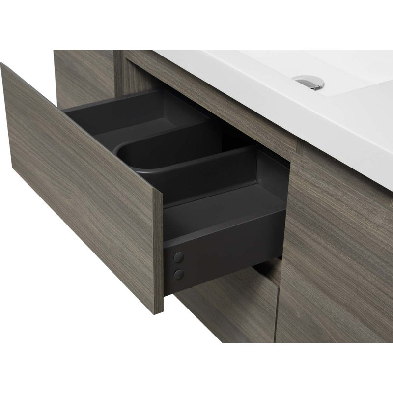 Ensemble de meuble-lavabo simple 47,24 po avec plateau Lionelle, Gris