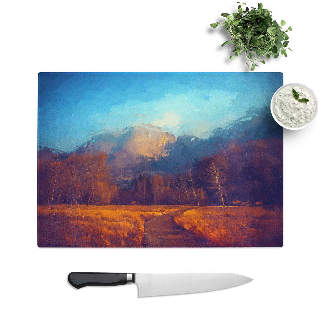 Glass Mountain Path in Abstract Chopping Board