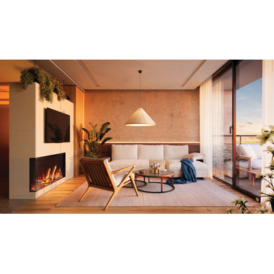 Astound FlexMount Electric Fireplace - Three Sizes, Flexible Installation, Included Media Kits