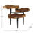 Loucks Teak Wood Handmade Live Edge 3 Tier Side End Brown Accent Table with Black Base