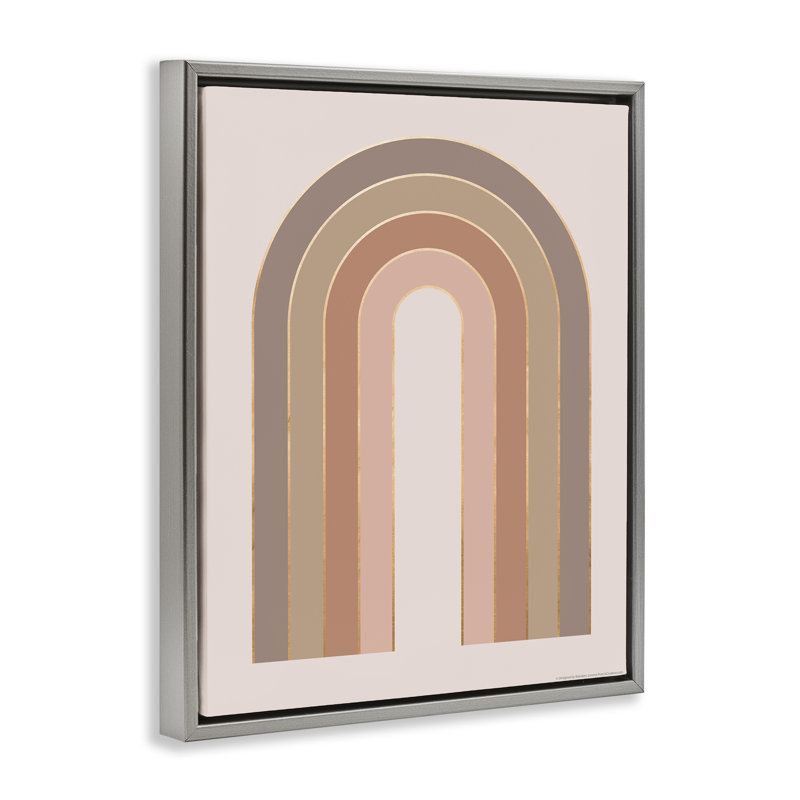 «Peachy Boho Rainbow» par Reinders, Cadre flottant gris lustré, H 21 po x l 17 po