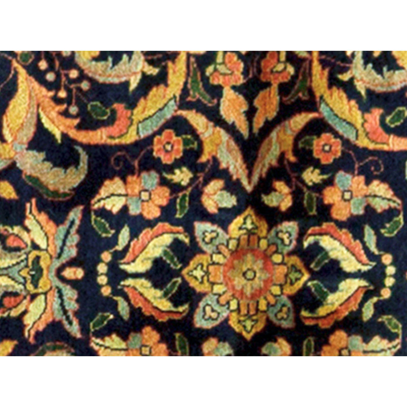 Tapis bleu noué à la main de haute qualité