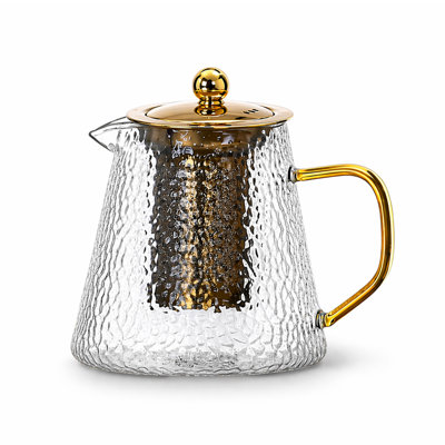 Hammered Borosilicate Glass Teapot 900ml