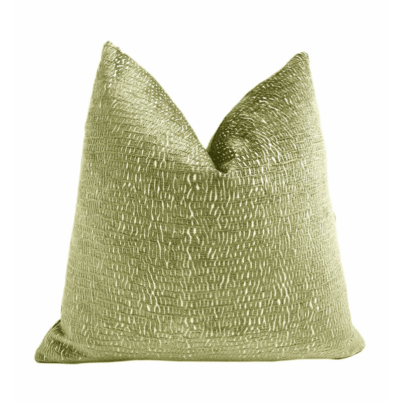 Chenille Throw Pillow Cover, 20" H x 20" W, Olive Green