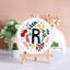 4 pièces / ensemble de matériel de bricolage, ensemble de bricolage, motif de fleurs, point de croix, peinture de table, photo suspendue avec cercle 11,7 po, a2